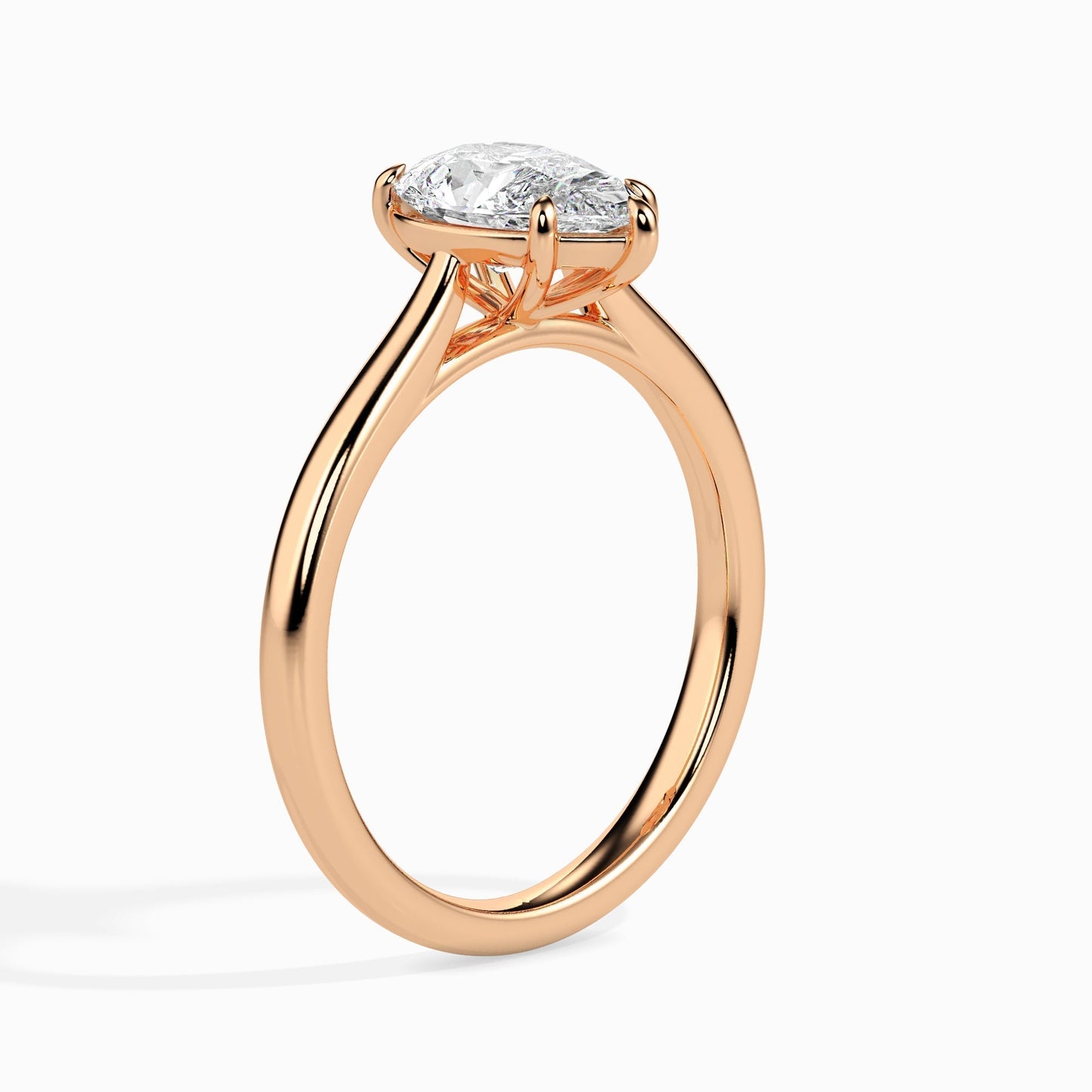 1ct Pear Lab Diamond Sole Solitaire Ring - Fiona Diamonds - Fiona Diamonds