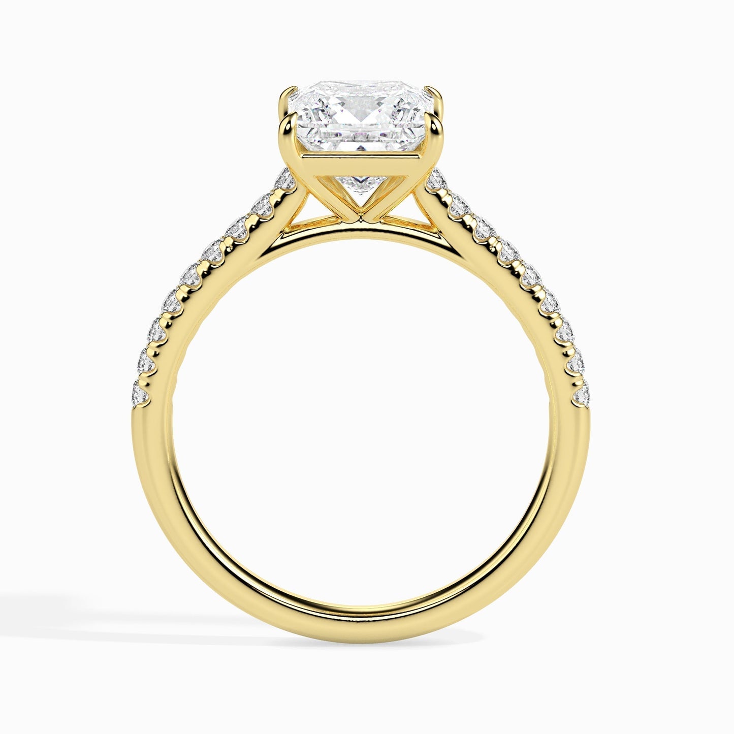 1ct Princess Lab Diamond Hermit Solitaire Ring - Fiona Diamonds - Fiona Diamonds