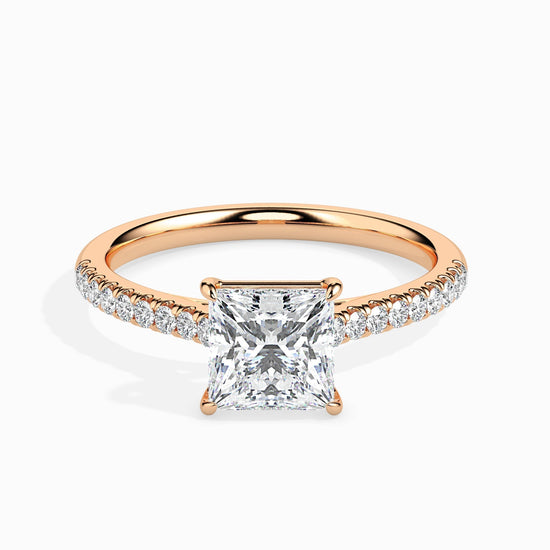 1ct Princess Lab Diamond Hermit Solitaire Ring - Fiona Diamonds - Fiona Diamonds