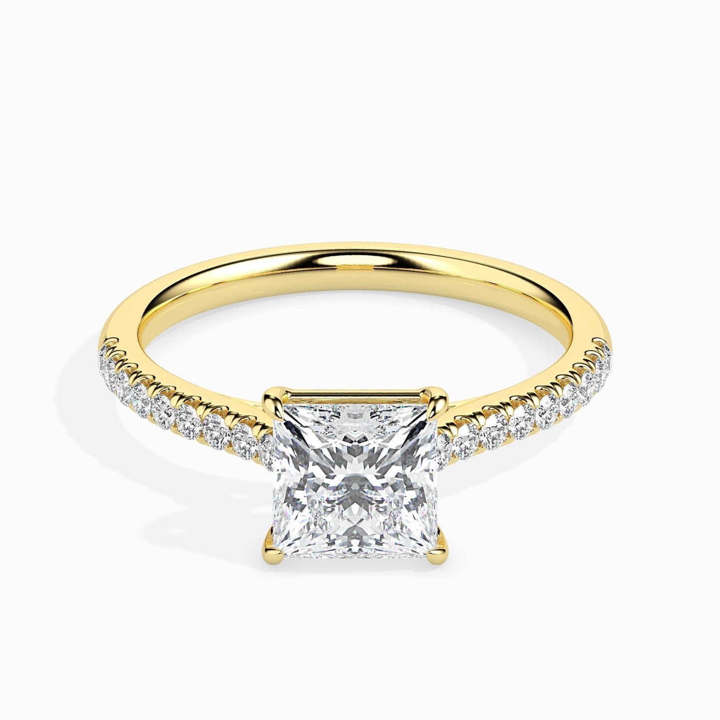 1ct Princess Lab Diamond Hermit Solitaire Ring - Fiona Diamonds - Fiona Diamonds