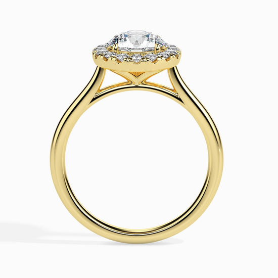 1ct Round Halo Lab Diamond Hunk Ring - Fiona Diamonds - Fiona Diamonds