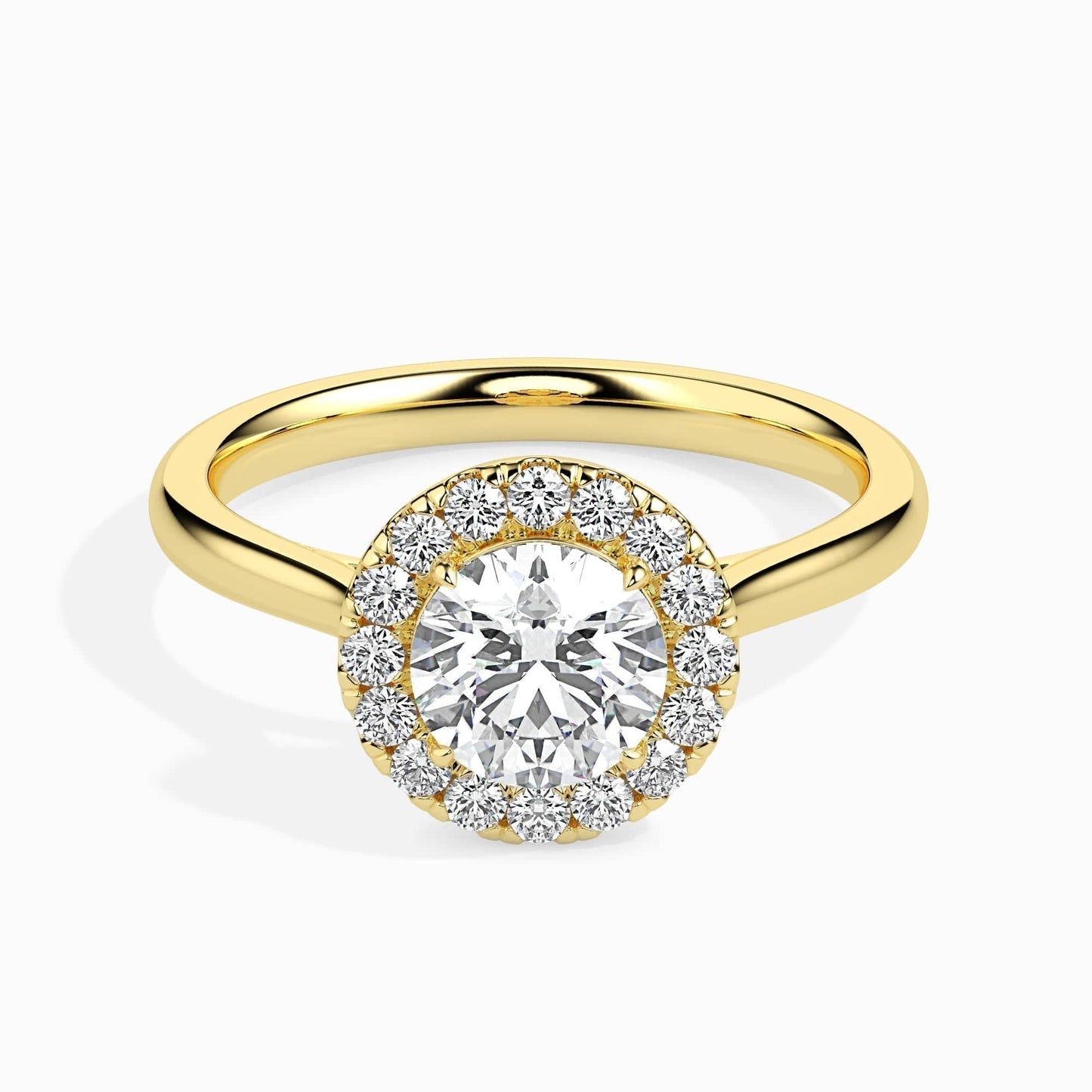 1ct Round Halo Lab Diamond Hunk Ring - Fiona Diamonds - Fiona Diamonds