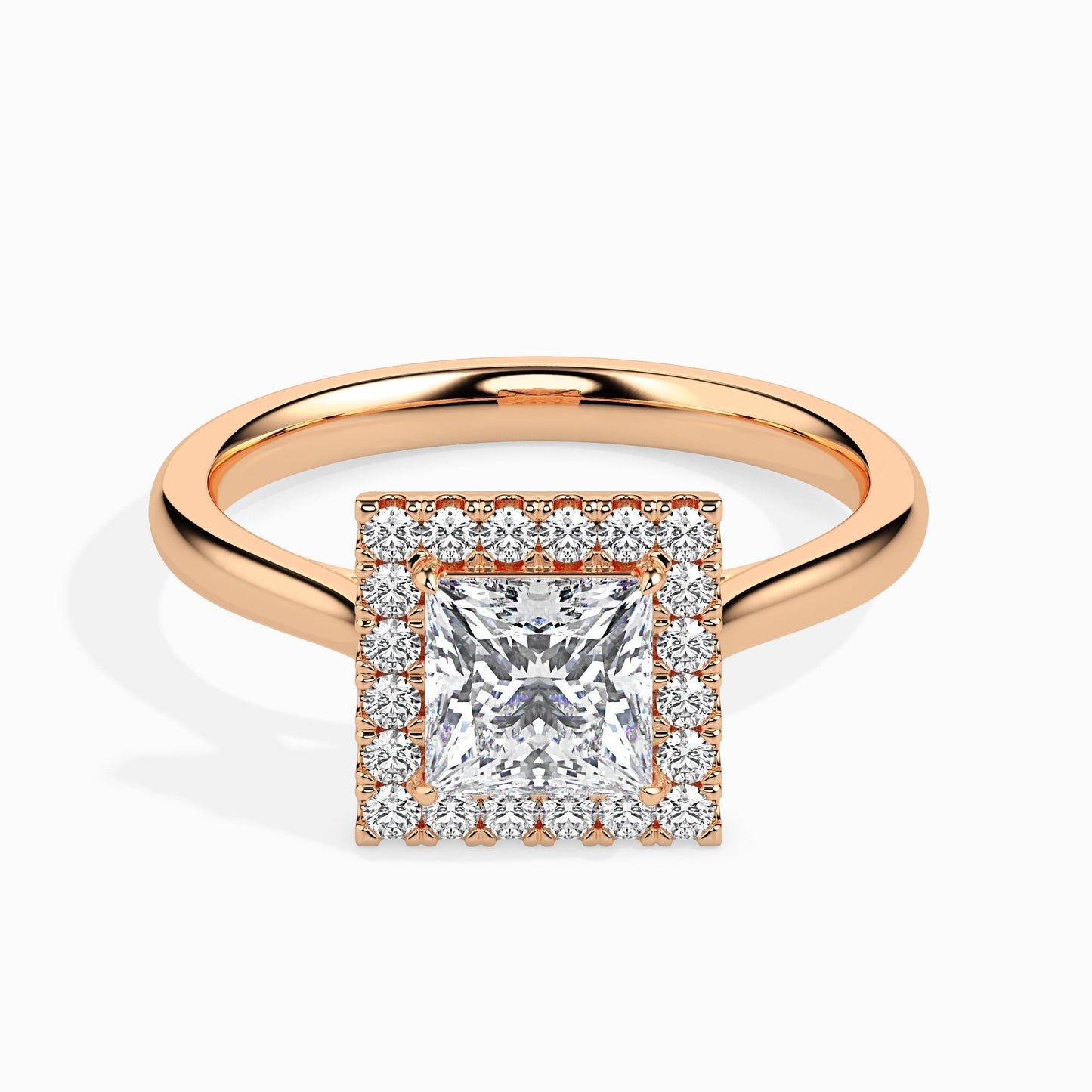 1ct Princess Halo Lab Diamond Vivian Ring - Fiona Diamonds - Fiona Diamonds