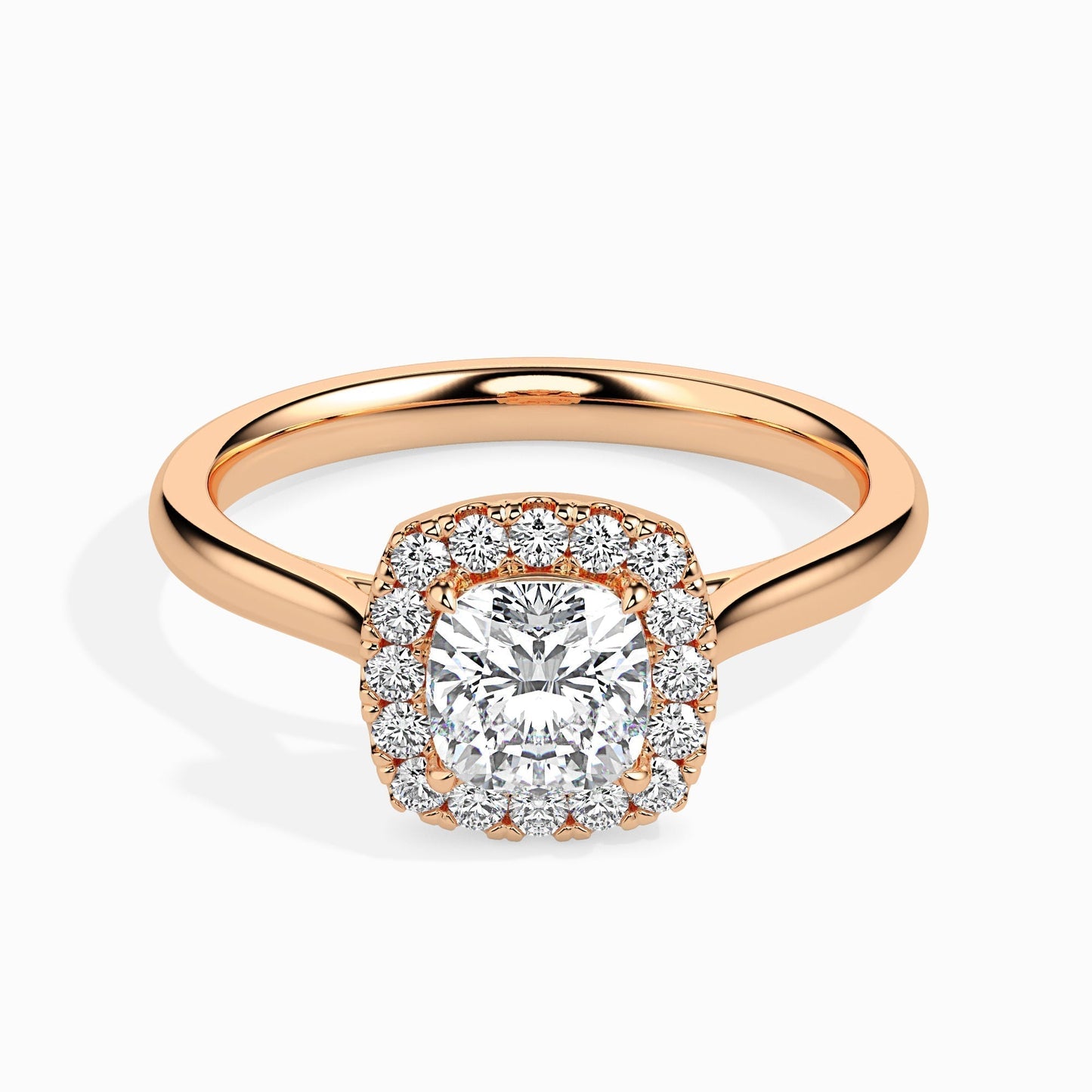 1ct Cushion Halo Lab Diamond Vapor Ring - Fiona Diamonds - Fiona Diamonds