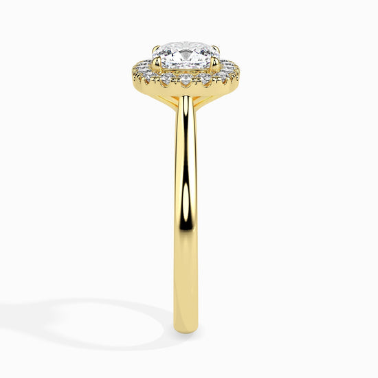 1ct Cushion Halo Lab Diamond Vapor Ring - Fiona Diamonds - Fiona Diamonds