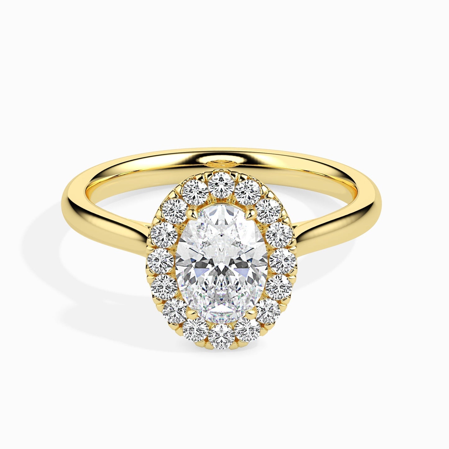 50 pointer Lab Diamond  solitaire engagement ring 18 karat yellow gold Fiona Diamonds