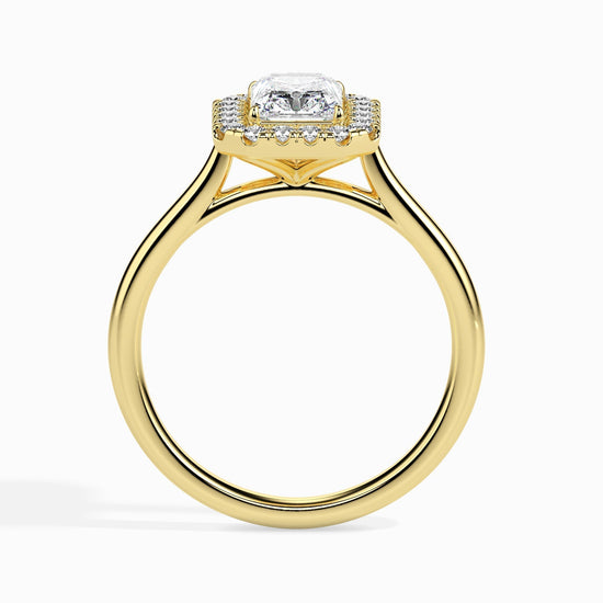 1.5ct Rediant Halo Lab Diamond Fictile Ring - Fiona Diamonds - Fiona Diamonds