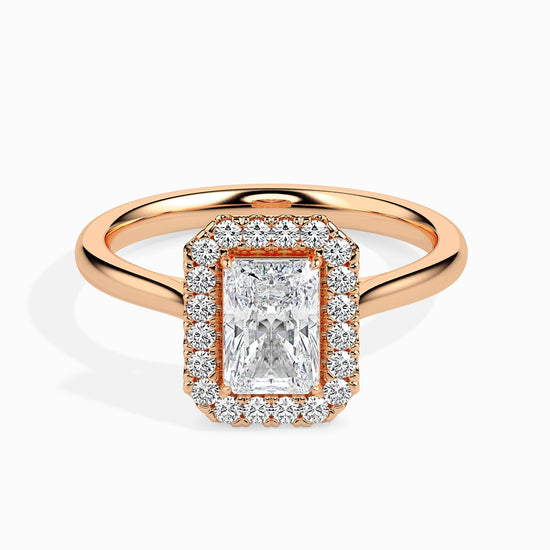 1ct Rediant Halo Lab Diamond Fictile Ring - Fiona Diamonds - Fiona Diamonds