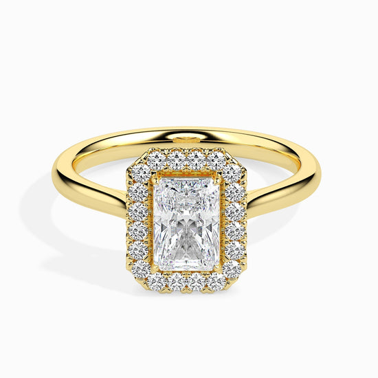 1.5ct Rediant Halo Lab Diamond Fictile Ring - Fiona Diamonds - Fiona Diamonds