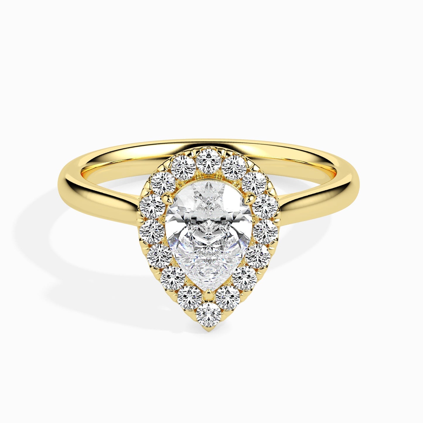 1ct Pear Halo Lab Diamond Sprico Ring - Fiona Diamonds - Fiona Diamonds