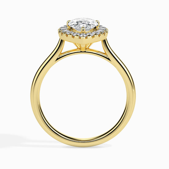 1ct Pear Halo Lab Diamond Sprico Ring - Fiona Diamonds - Fiona Diamonds