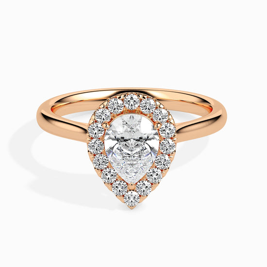 1ct Pear Halo Lab Diamond Sprico Ring - Fiona Diamonds - Fiona Diamonds