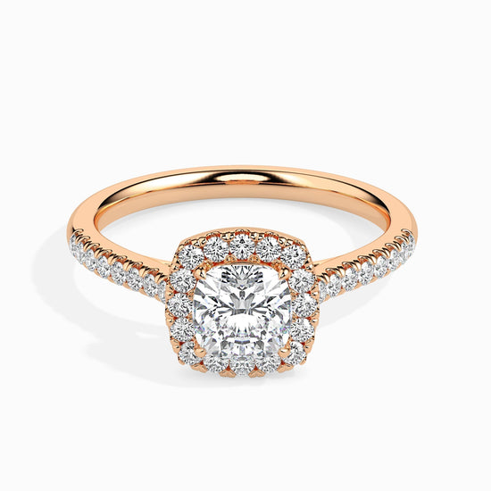 1.5ct Cushion Halo Lab Diamond Stretch Ring - Fiona Diamonds - Fiona Diamonds