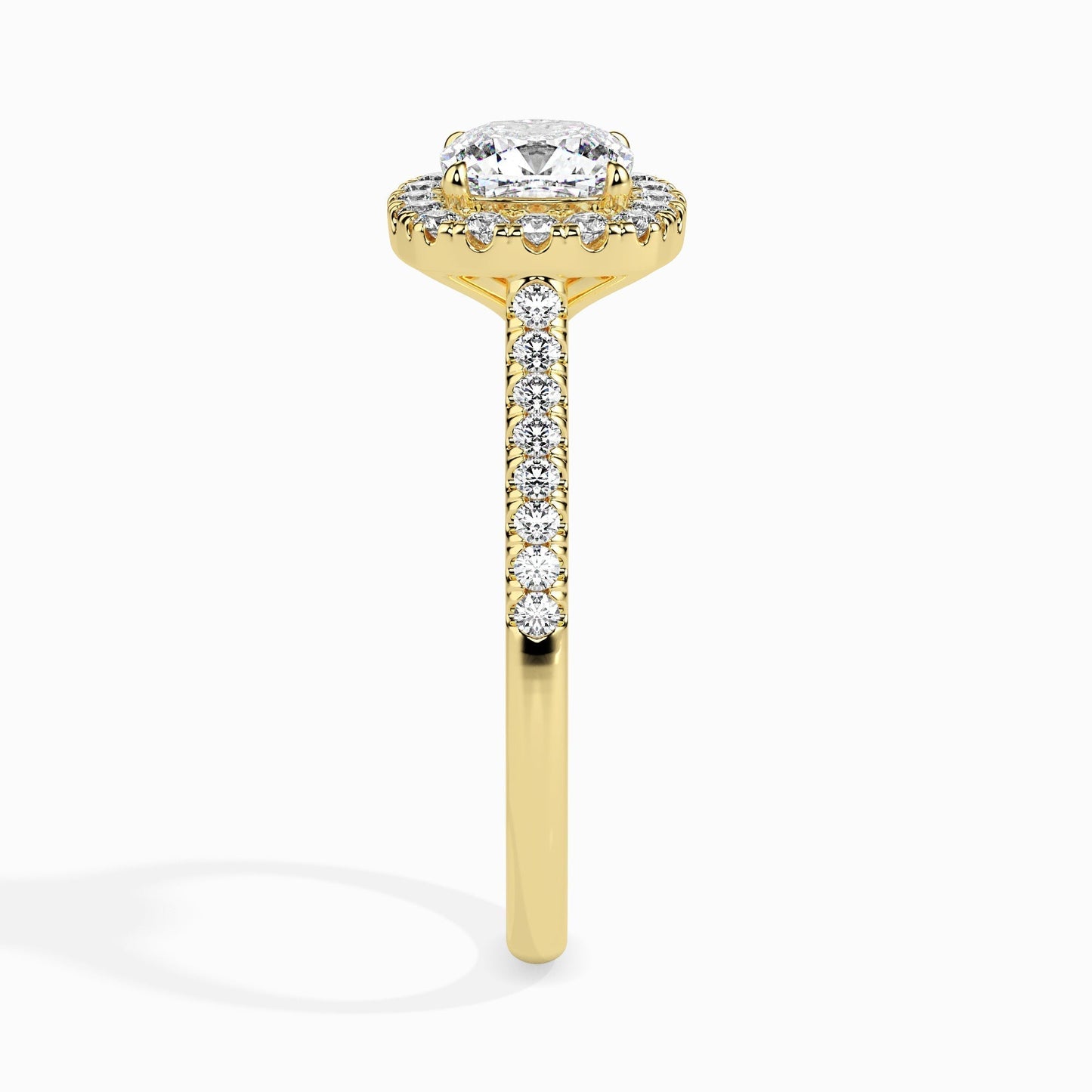 1.5ct Cushion Halo Lab Diamond Stretch Ring - Fiona Diamonds - Fiona Diamonds