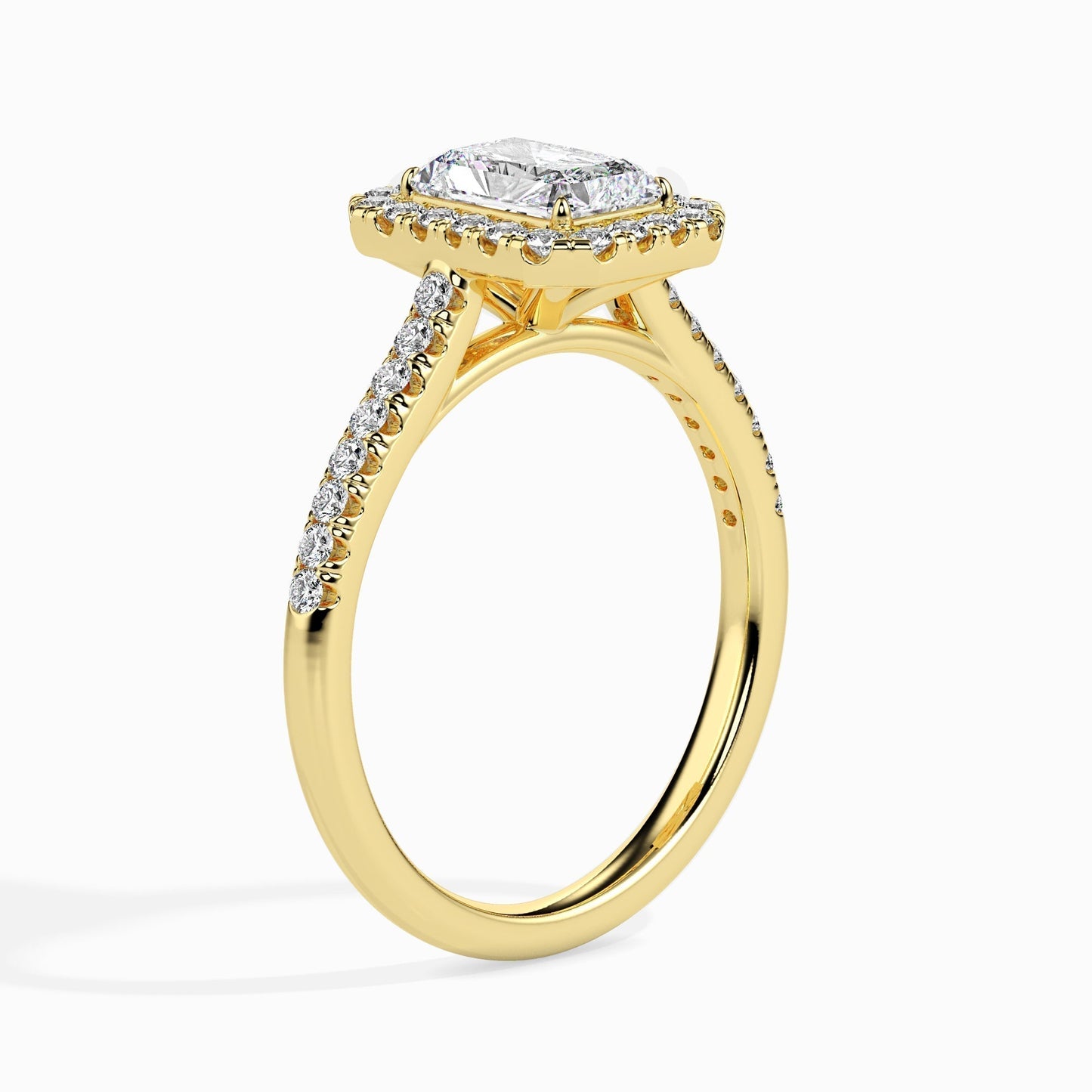 2ct Rediant Halo Lab Diamond Span Ring - Fiona Diamonds - Fiona Diamonds