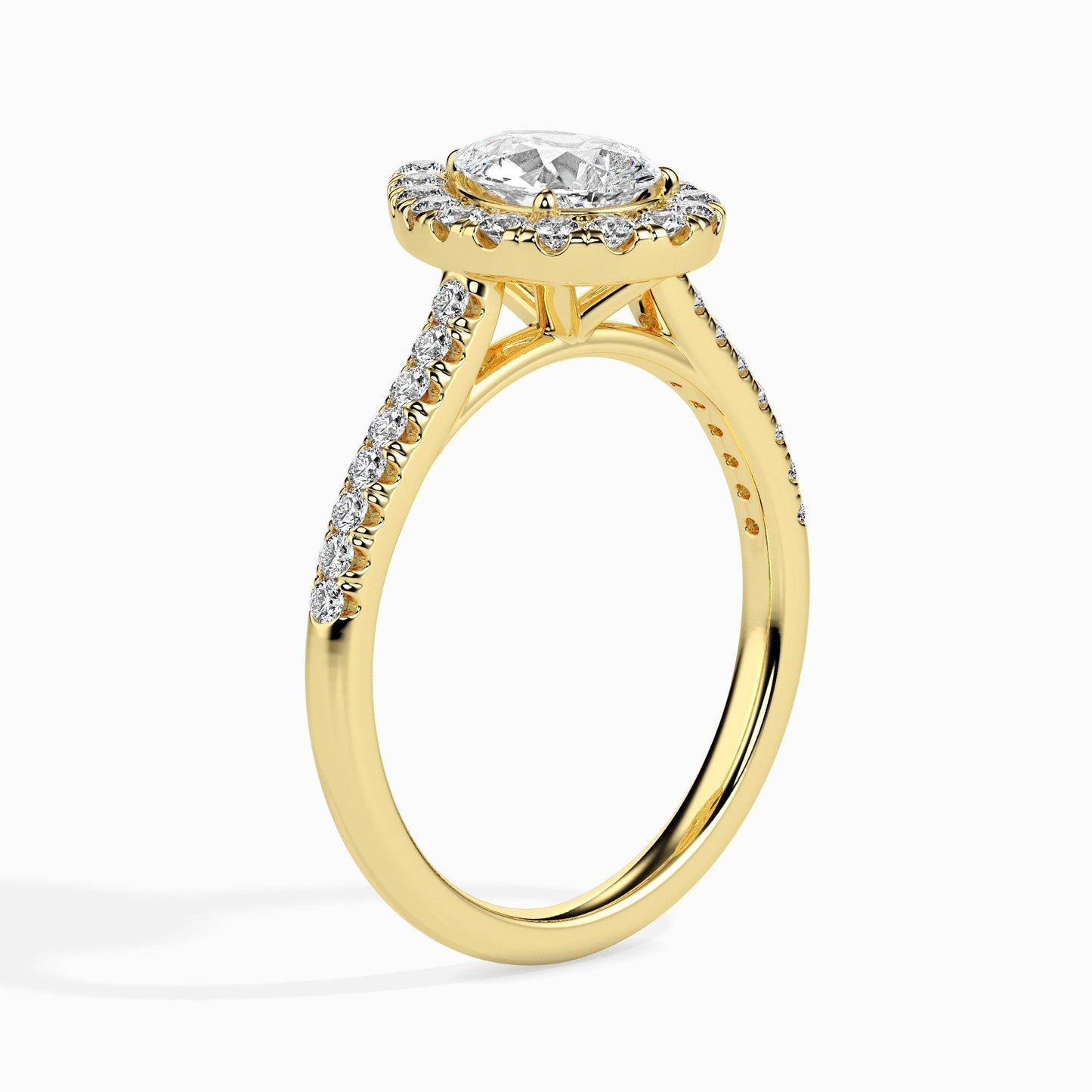 50 pointer Lab Diamond  solitaire engagement ring 18 karat yellow gold Fiona Diamonds