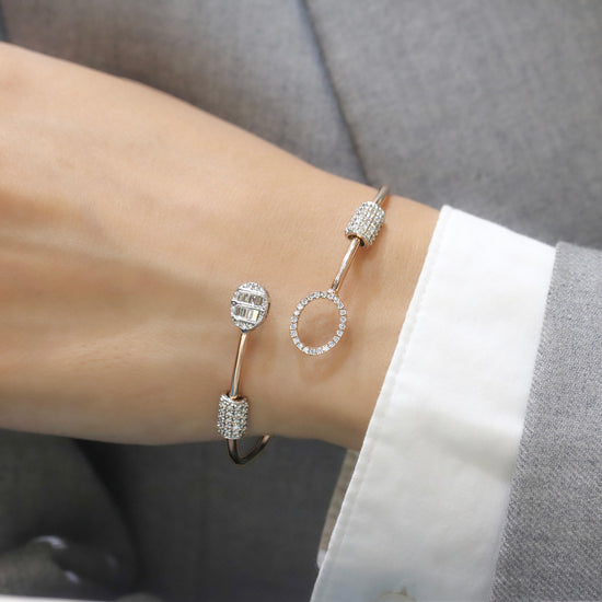 Two Tone Diamond Bangle 001-170-01605 - Diamond Bracelets | Meigs Jewelry |  Tahlequah, OK
