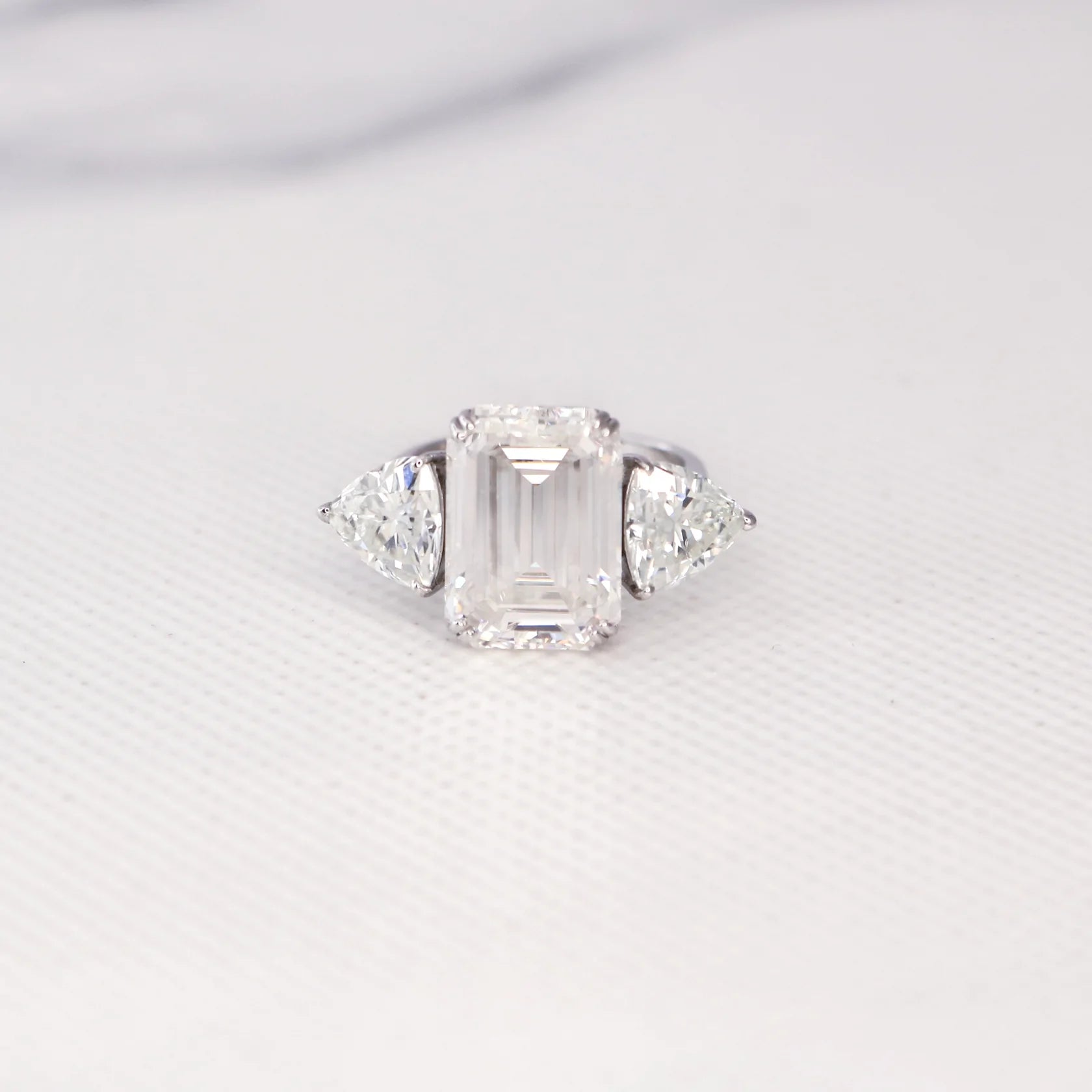 Luupad Moissanite 3 Stone Ring - Fiona Diamonds - Fiona Diamonds