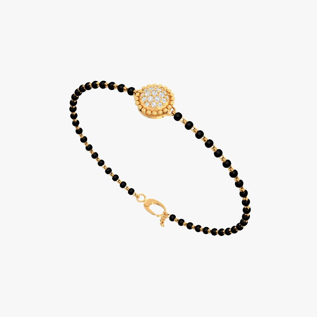 Buy Women's Black Gold-Plated Kundan Mangalsutra Bracelet - Ruby Raang  Online at Best Price | Distacart
